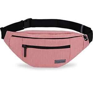 MaxTop Light Red Large Crossbody Fanny Pack / Belt bag